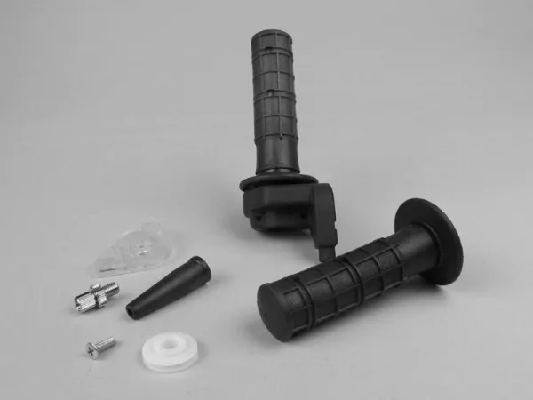 Schnellgasgriff -TOMASELLI Ø=22mm waagerecht- Schwarz/Transparent