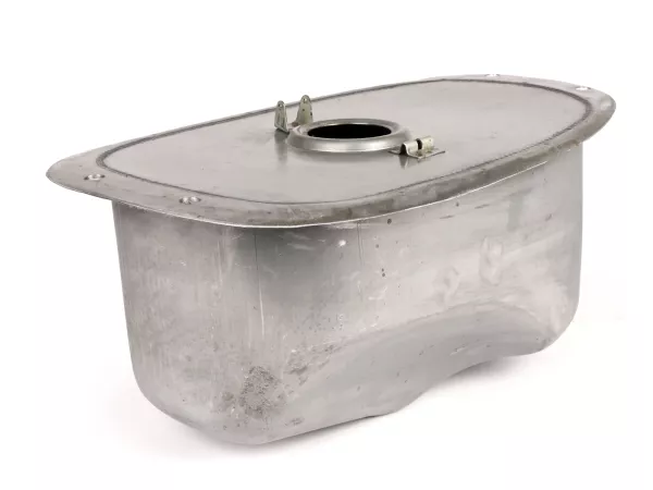 Tank -PREMIUM, oiled sheet metal, without tank cap- Vespa PX (-1984), VNA, VNB, VBA, VBB, GL150 (VLA1T), Super, Sprint150 (VLB1T), GT125 (VNL2T), GTR125 (VNL2T), TS125 (VNL3T), Rally180 (VSD1T)