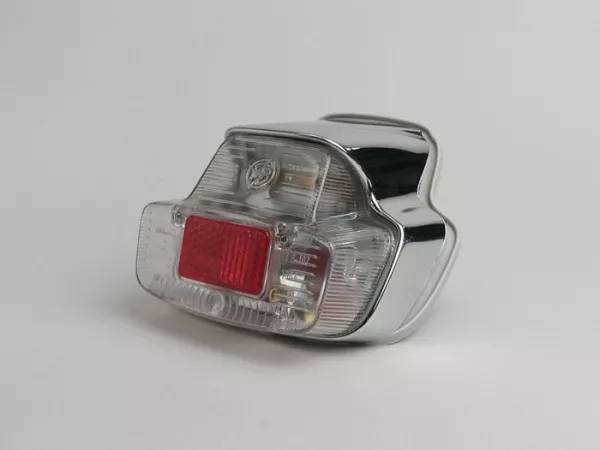 Taillight -BOSATTA Vespa vintage- plastic large - Vespa 125 VNB (VNB6T), GL (VLA1T), Sprint (VLB1T till no. 025478), SS180 (VSC1T till no. 0018000) - Chrome / white