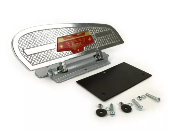 Voetplaat voor zijklep -FA ITALIA- zijzitje - Vespa Smallframe, Largeframe, Wideframe - rood