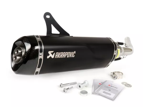 Pot d’échappement -AKRAPOVIC slip on inox Black Edition 2020- Vespa GTS125 (2009-2016), GTS250 (2005-2013), GTS300 (2008-) - GTS125 (ZAPM455), GTS/GTV 250 (ZAPM451), GTS/GTV 300 (ZAPM454), GTS 300 HPE (ZAPMA3600), GTS 300 Supertech (ZAPMA3600), GTS300 HPE