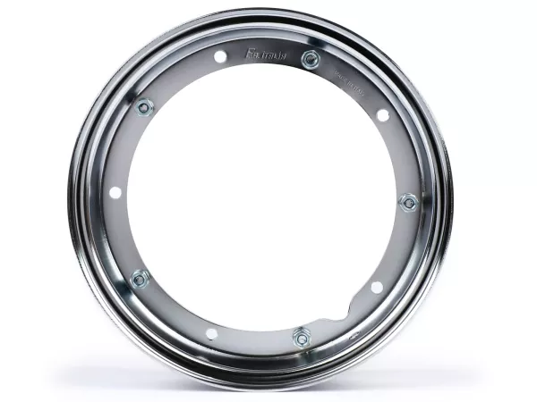 Wiel -FA ITALIA 2.10-10 inch, staal- Vespa (type PX) - Vespa Smallframe V50, 50N, Special, PV, ET3, PK50-125 (S/XL/XL2), Largeframe PX, T5, Sprint, Rally, GT/GTR, LML Star, Deluxe - Chroom