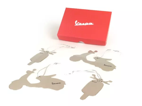 Weihnachtsbaumschmuck -Anhänger -VESPA 946 (4er Set)- Edelstahl poliert - inkl. Geschenkbox