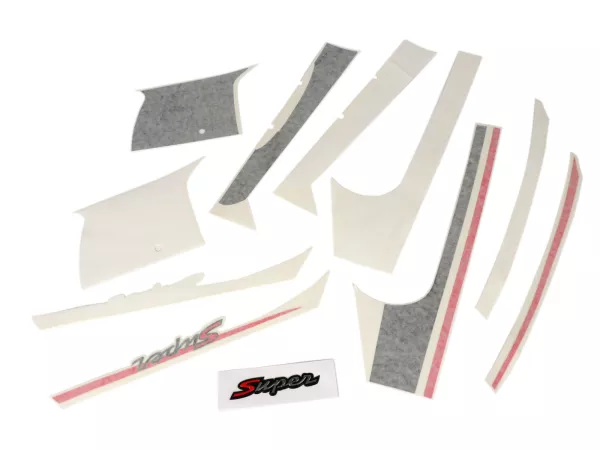 Stickerset voor kuip, spatbord en achterkant -PIAGGIO Sport- Vespa GTS Super, Super Sport 125-300 - zwart/rood
