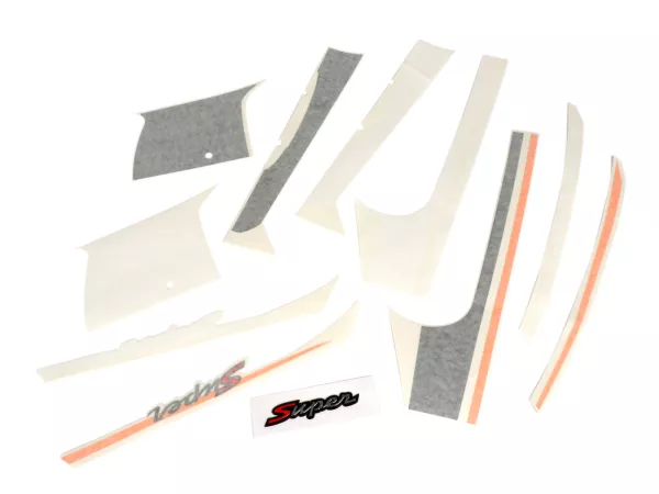 Stickerset voor kuip, spatbord en achterkant -PIAGGIO Sport- Vespa GTS Super, Super Sport 125-300 - antraciet/oranje