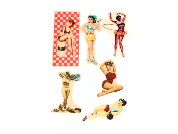 Fotos acuáticas - motivo Pin up 1, hoja DIN A4 con 6 motivos