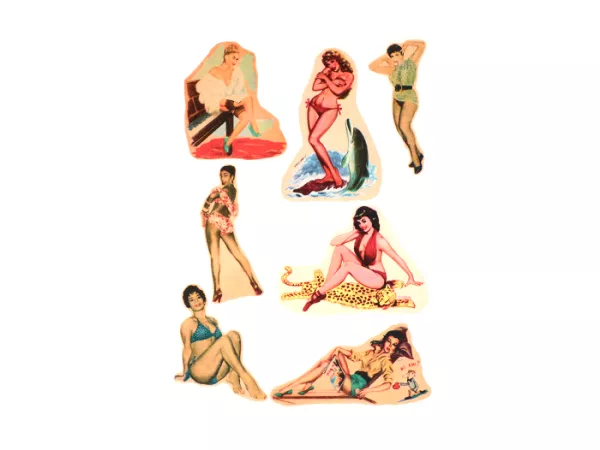 Fotos acuáticas - motivo Pin up 2, hoja DIN A4 con 7 motivos