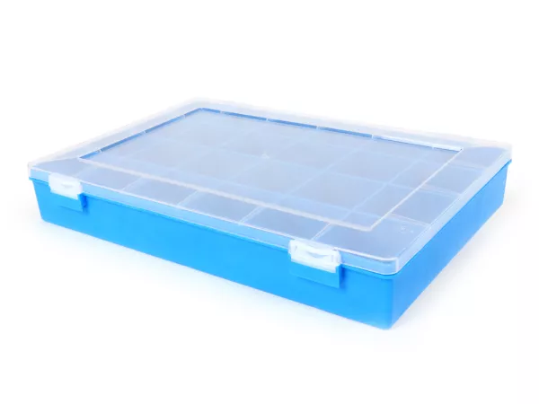Sorteerbox - Schroefbox -HÜNERSDORFF- 225x335x55 mm, blauw, 24 vakken
