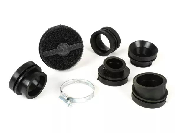 Filtro de aire -MARCHALD Power Double Layer Superflat- Ø=43mm x 30mm, ancho de conexión Ø=28-32-36-39-43mm - Negro