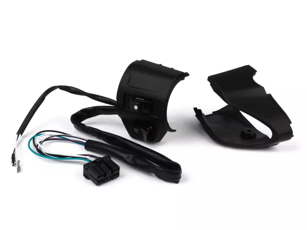 Ganti unit ke kanan -DMP- VESPA Primavera 50 2T/4T, Sprint 50 2T/4T - termasuk sampul depan - matt hitam