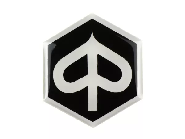 Pegatina 3D rotulación - CALIDAD OEM - Vespa Piaggio hexágono - plástico autoadhesivo - negro/claro