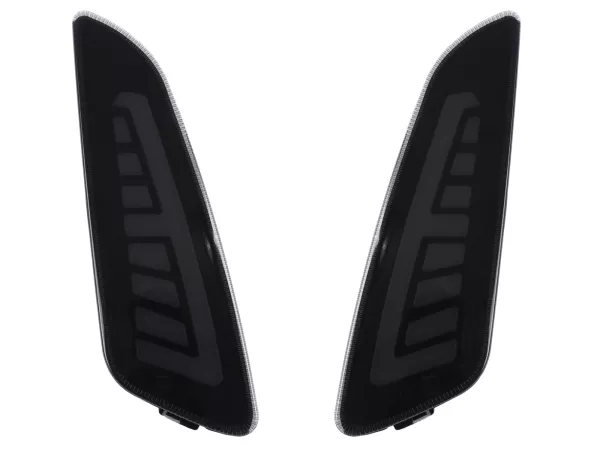 Richtingaanwijzerset -POWER 1- LED sportdagrijlicht (E-markering)- Vespa Primavera, Sprint - gerookt / zwart getint - voor - helder glas