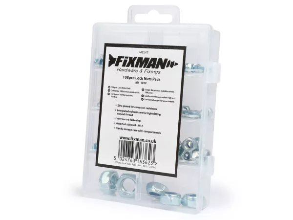 Zelfborgende moeren assortimentsdoos -OEM- DIN985, M4-M12, 108 st.