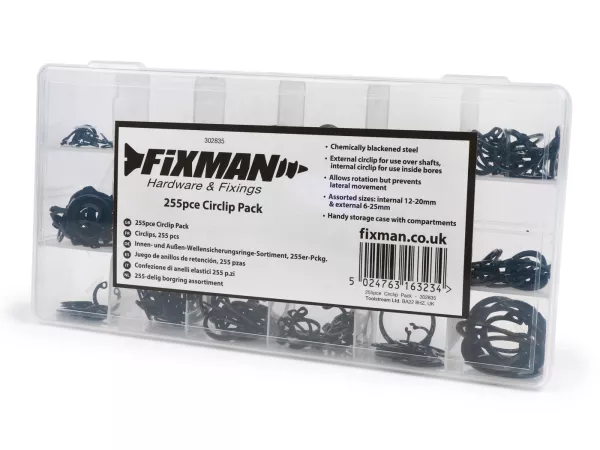 Assortimentsdoosje borgringen -OEM- schacht DIN471 Ø=6-25 mm/boor DIN472 Ø=12-20 mm, 255 st.