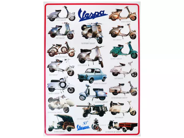 Poster -VESPA 50°- model overview - 900mm x 600mm