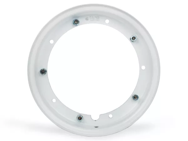 Wiel -FA ITALIA 2.10-10 inch, staal- Vespa (type PX) - Vespa Smallframe V50, 50N, Special, PV, ET3, PK50-125 (S/XL/XL2), Largeframe PX, T5, Sprint, Rally, GT/GTR, LML Star, Deluxe - Wit