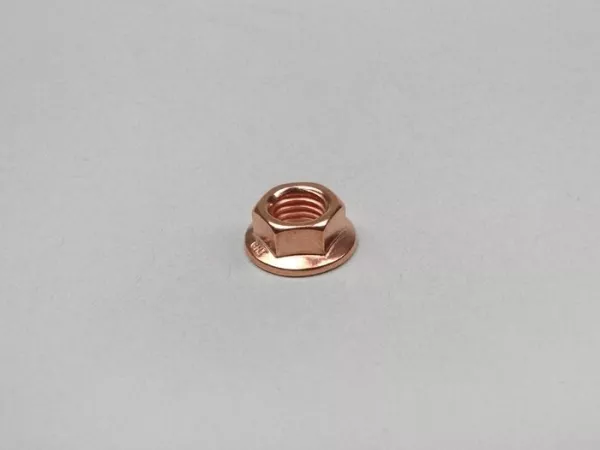 Dado con flangia -DIN 6923- M7 x 1,00 - rame