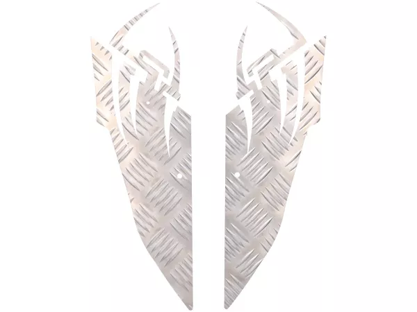 Pelat kotak-kotak aluminium -DF OPTICPARTS Style 16- Yamaha Aerox (YQ50/L, 2-tak), MBK Nitro (YQ50/L, 2-tak) - bagian belakang - aluminium