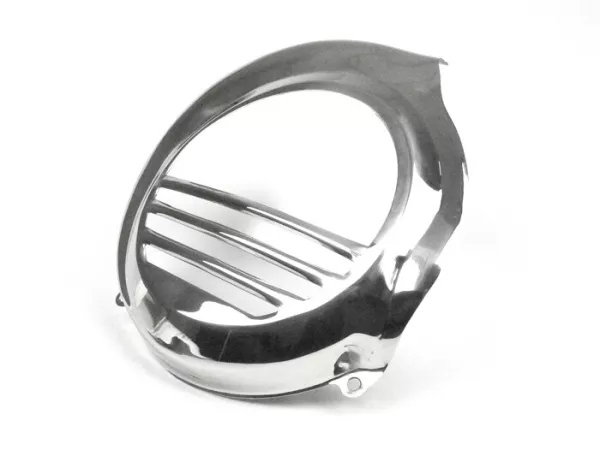Flywheel cover -SPAQ- Vespa PX80, PX125, PX150, PX200 - stainless steel - models with electric starter