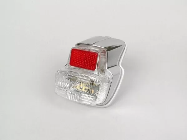Taillight -BOSATTA Vespa vintage- plastic small - Chrome / white