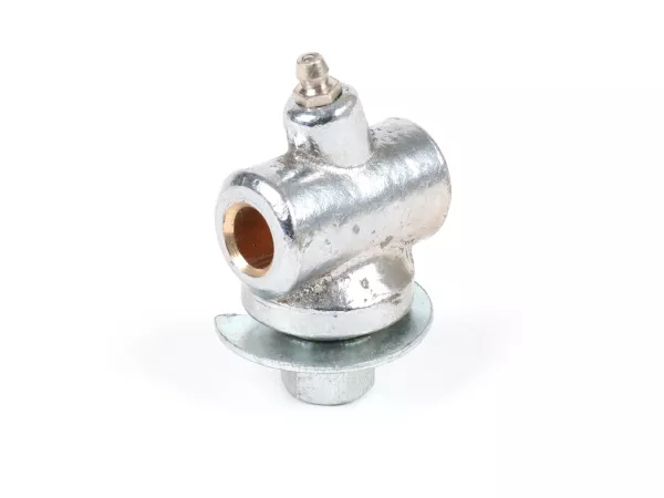 Spring bracket set (incl. spring plate and grease nipples) for front shock absorber, base fork/fork link -OEM QUALITY- Largeframe Sprint (VLB1T), Rally (VSD/VSE), GT/GTR125 (VNL2T), Super (VNC/VBC), TS125 (VNL3T), VNA, VNB, VBA, VBB, Vespa Wideframe V1-15