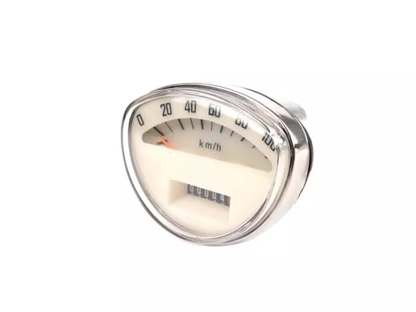 Compteur -QUALITÉ OEM- Vespa SS90 - 100km/h (cadran blanc, chiffres bleus)